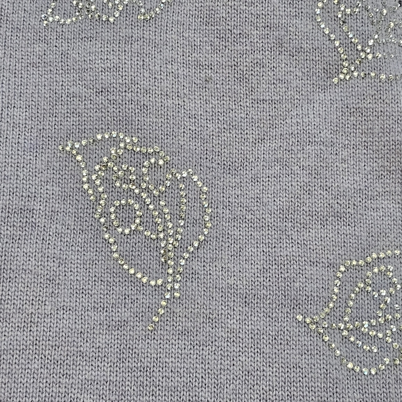 Zadig & Voltaire Gaby Strass Leaves Wool & Cashmere Sweater Lavender Ptp… - Picture 8 of 11